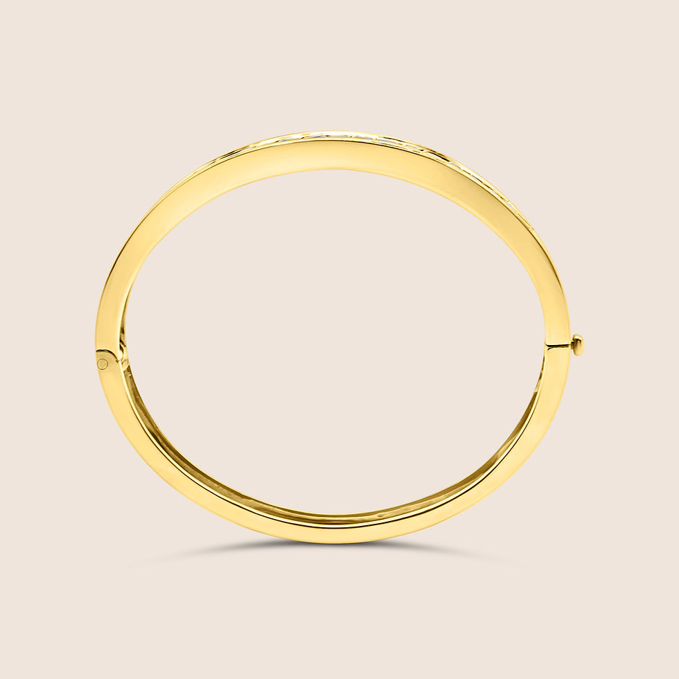 Thumbnail: 18 Karat Yellow Gold & Emerald, Diamond Bangle Bracelet