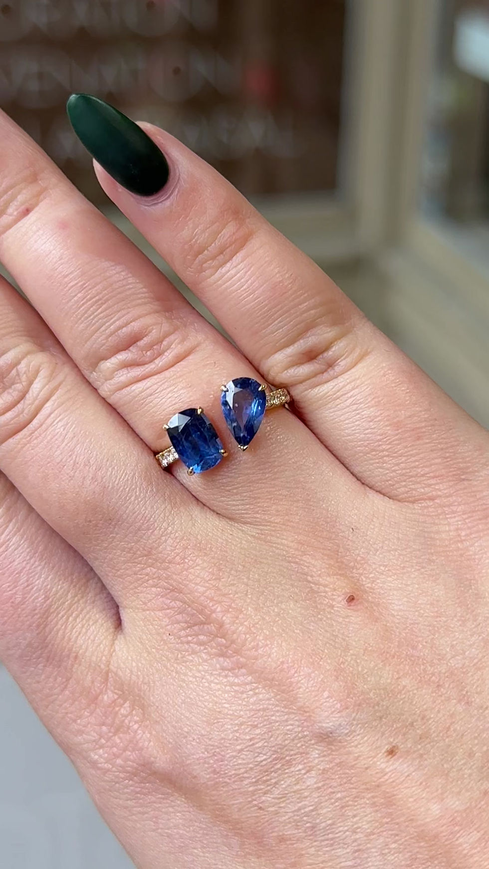 Thumbnail: 18 Karat yellow Gold & Sapphire  and Diamond Ring