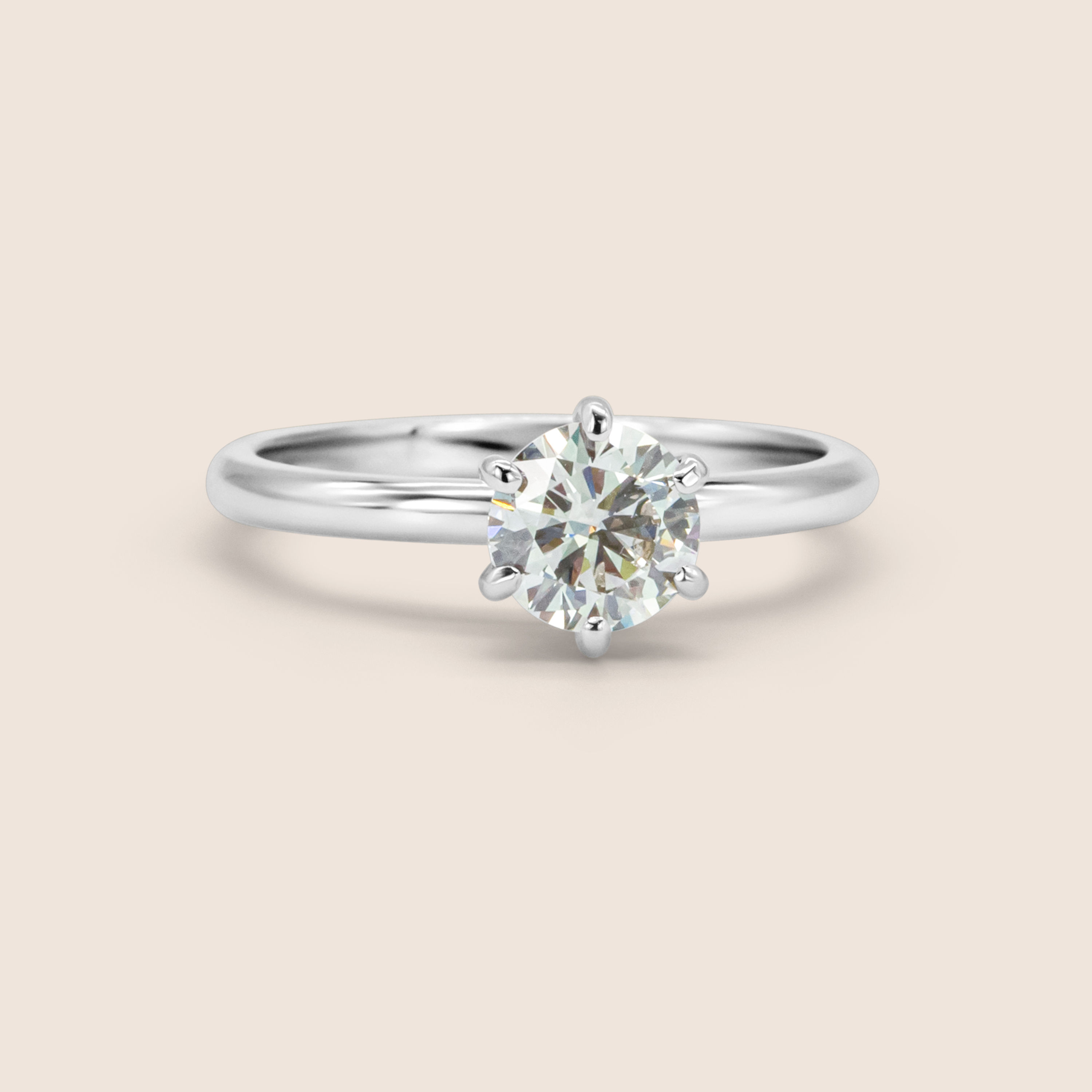 14 Karat White Gold Solitaire Engagement Ring