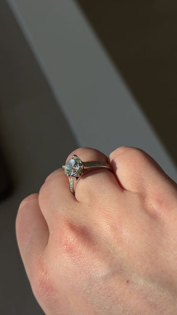 Thumbnail: Classic Pavé Diamond Engagement Ring in 18K White Gold