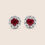 Thumbnail: 14 Karat White Gold Ruby & Diamond Stud Earrings