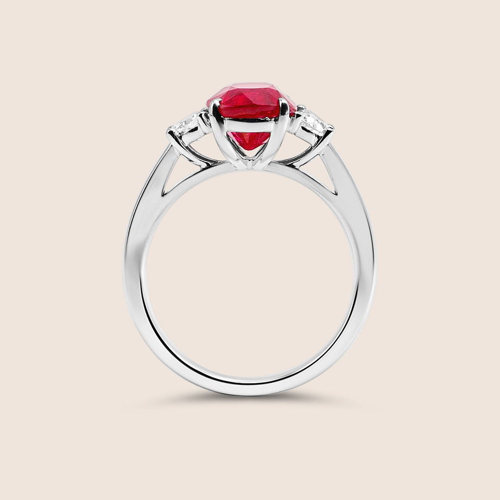 Thumbnail: Platinum Ruby & Diamond Ring