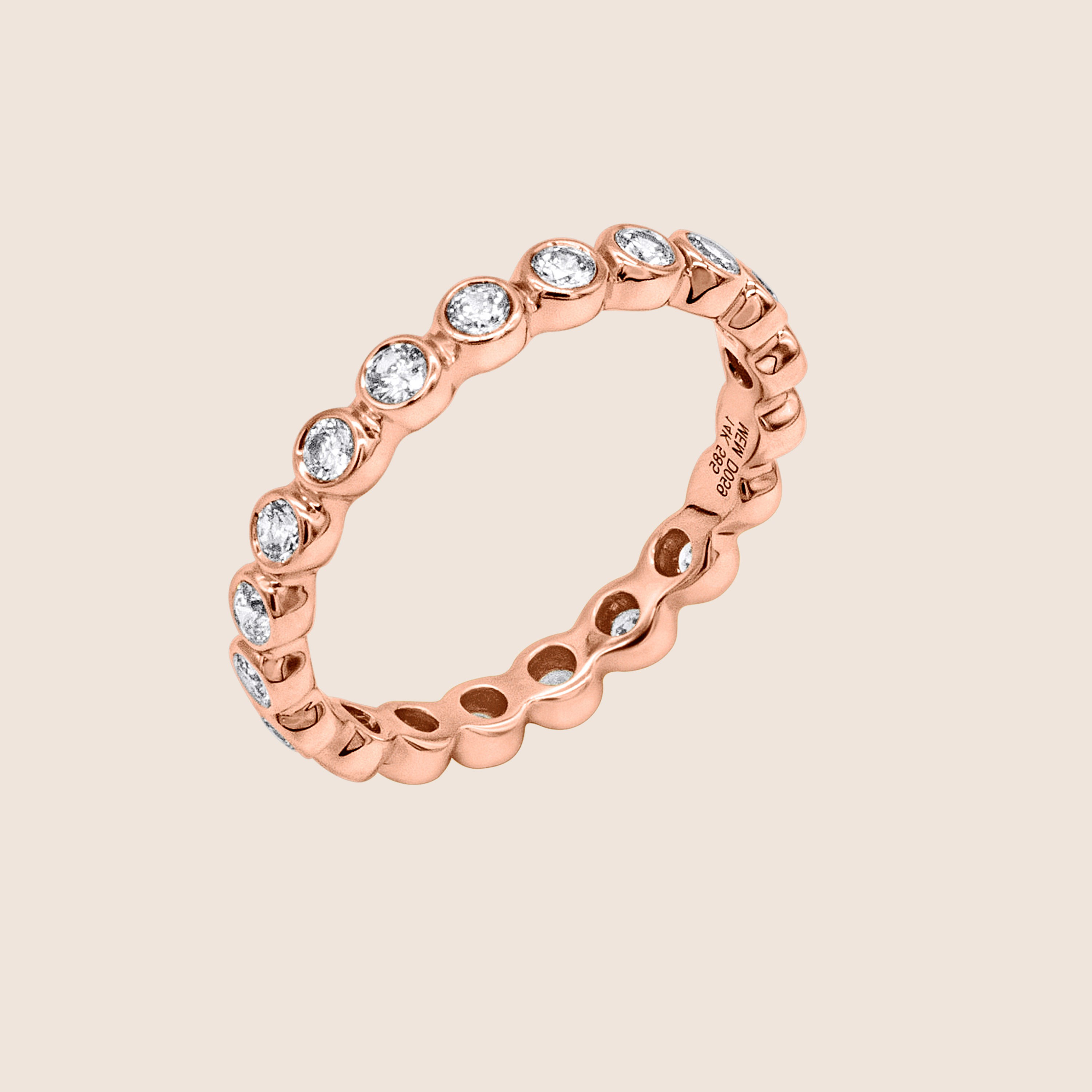 14 Karat Rose Gold Diamond Eternity Band