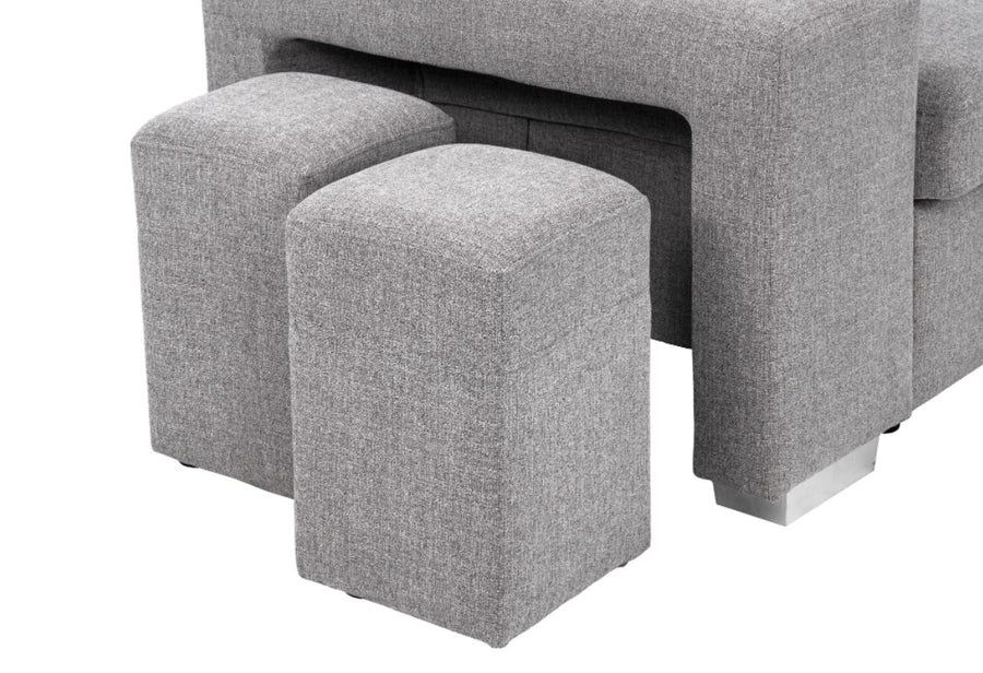 Thumbnail: Collins Sleeper Sectional with Storage Ottoman (Grey)