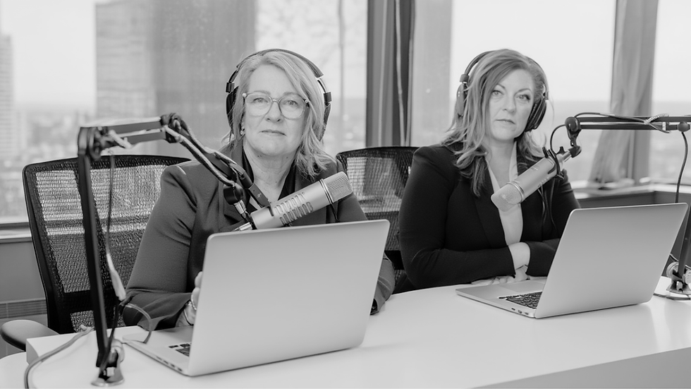 Two women host a B2B service business owner podcast