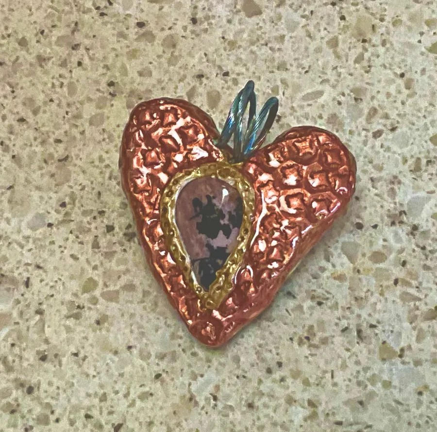 Rhodonite Copper & Gold Heart — photo 2