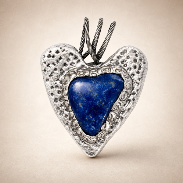 Lapis Lazuli Silver Heart