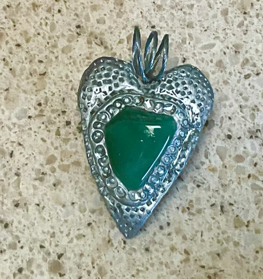Aventurine Silver Heart GREEN — photo 2