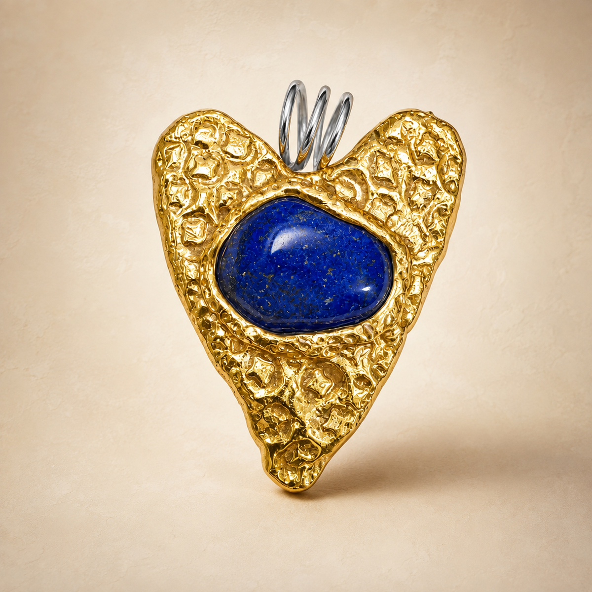 Lapis Lazuli Gold Heart