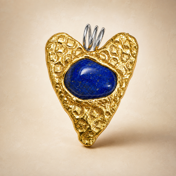 Lapis Lazuli Gold Heart