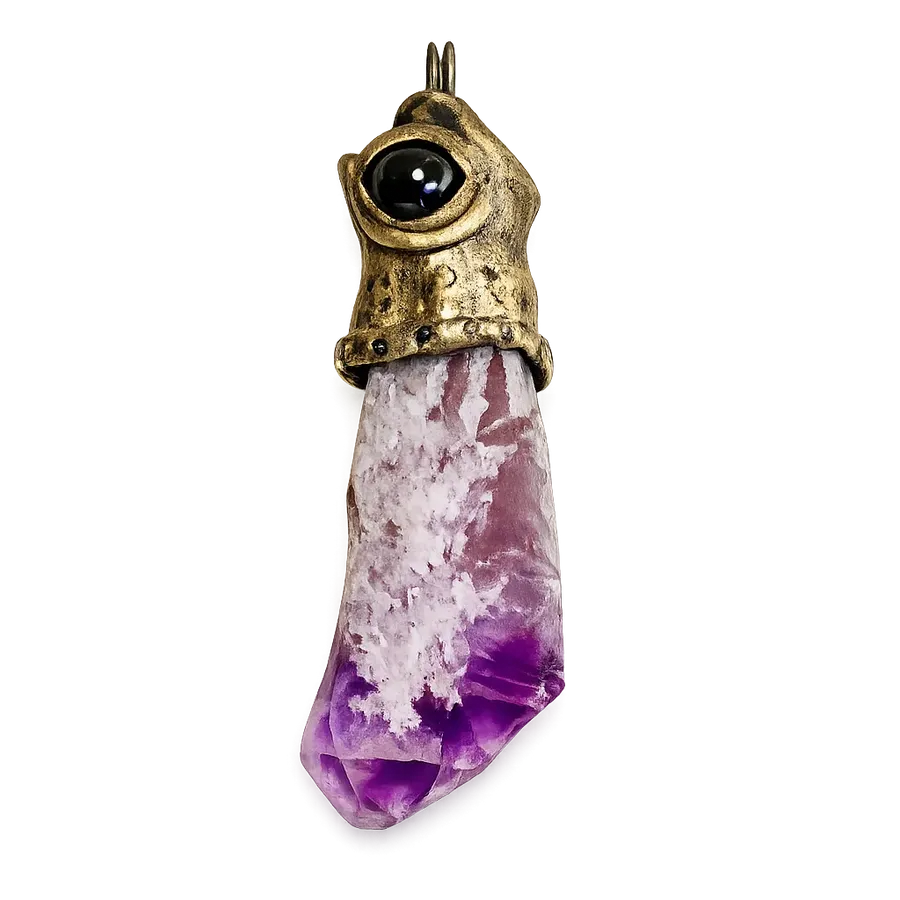 Amethyst and Hematite Talisman Pendant — photo 2