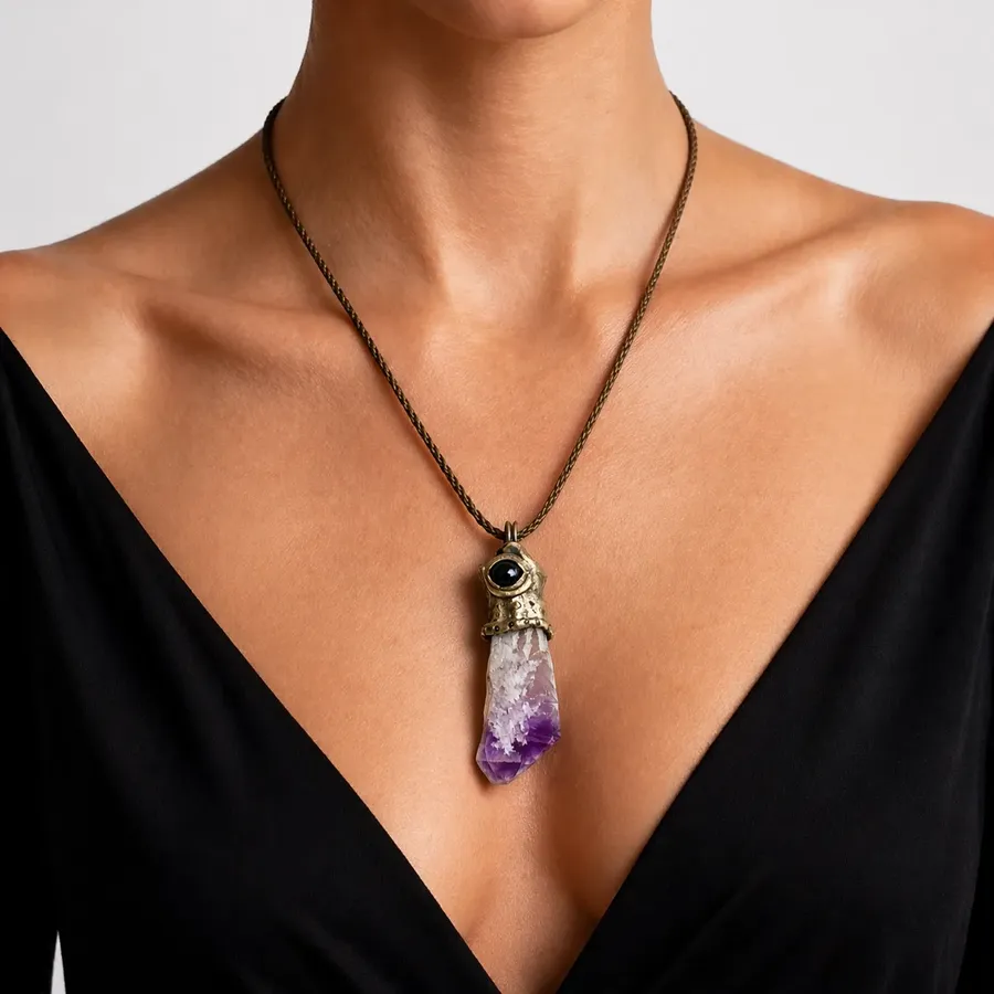 Amethyst and Hematite Talisman Pendant — photo 5