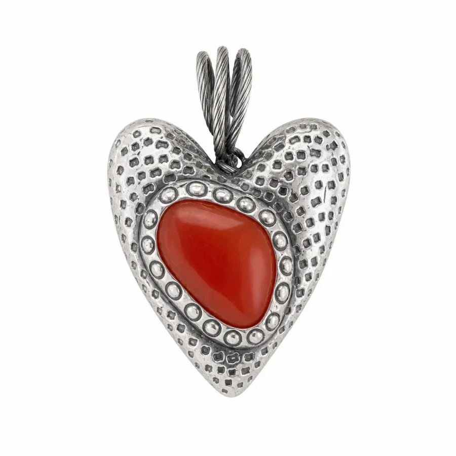 Red Agate Silver Heart — photo 3