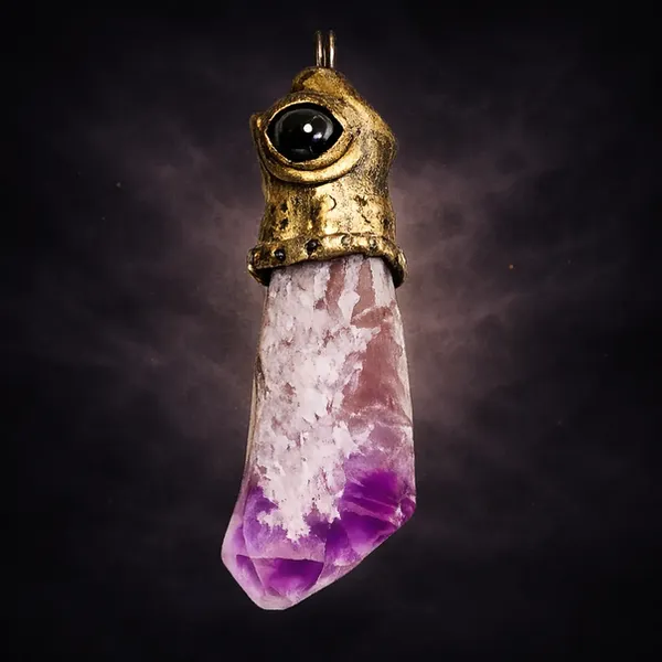 Amethyst and Hematite Talisman Pendant