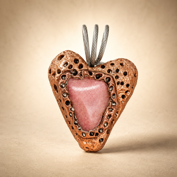 Rhodonite Copper Heart