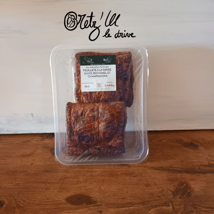 Feuilleté à la dinde sauce béchamel et champignons