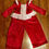 Thumbnail: red velvet christmas romper trimmed in lace for babies