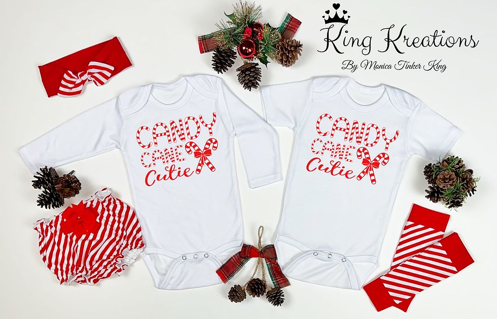 Candy Cane Cutie Christmas Onesie, bloomers, leg warmers, and headband