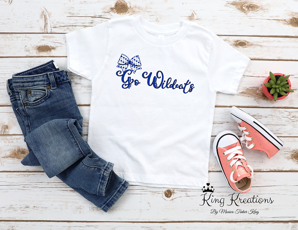 Kentucky Football Toddler, youth T-shirt, Go Wildcats with polka dot bow