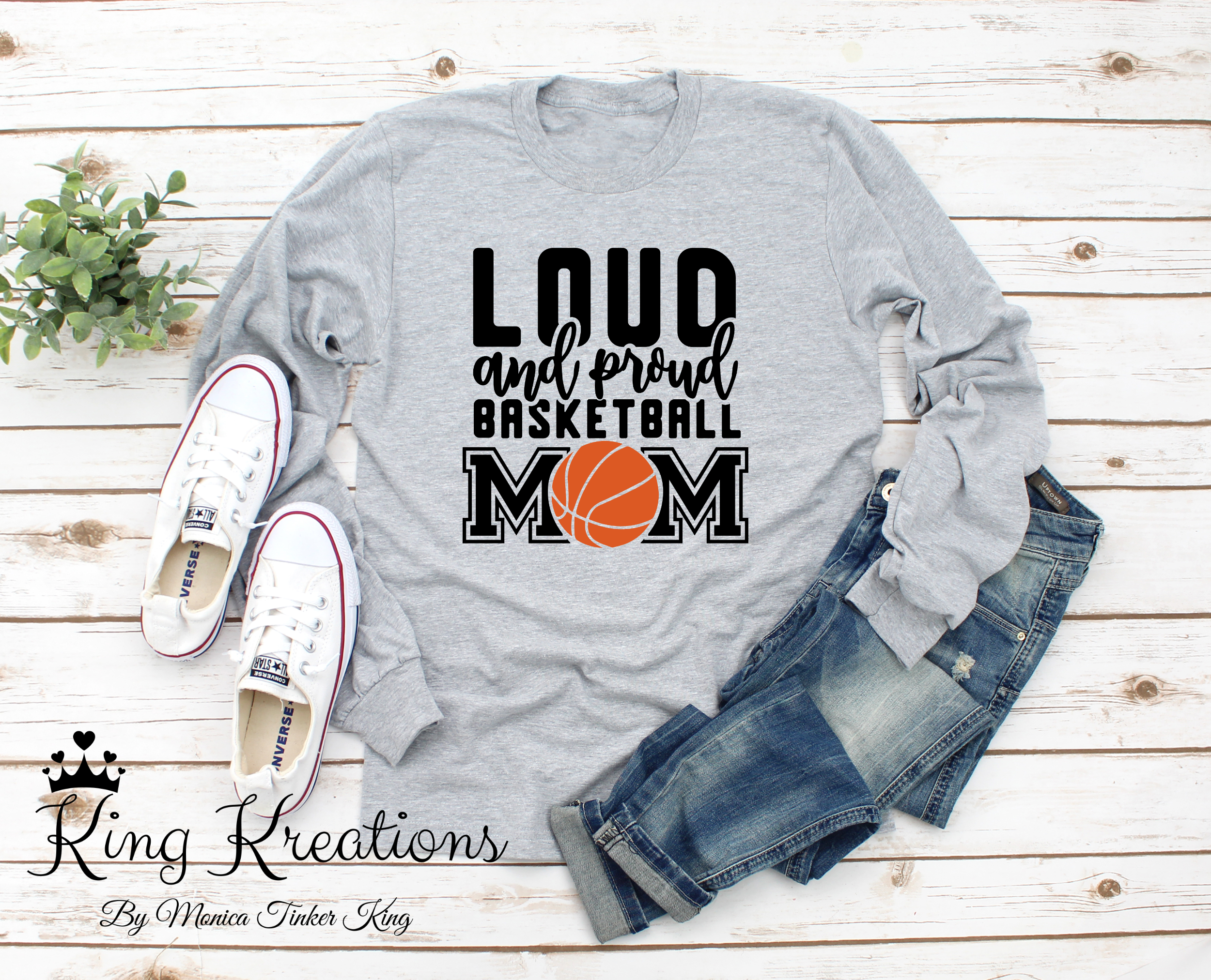 Loud and Proud Mom Basketball T-shirt for Women.