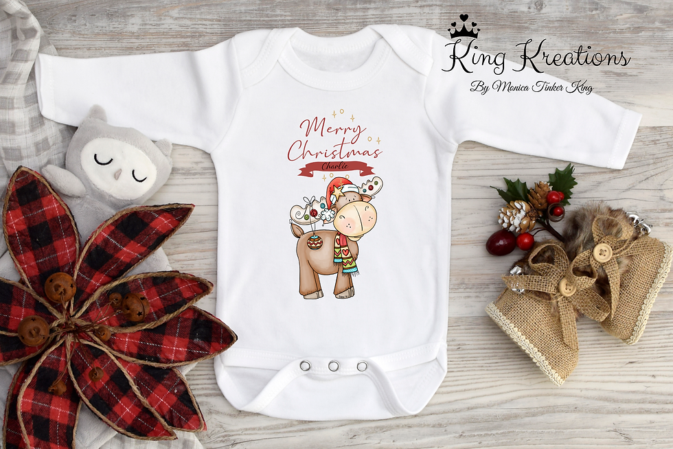 Christmas Moose Baby Onesie