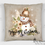 Thumbnail: Gold Snowman Christmas Pillow Cover, faux burlap