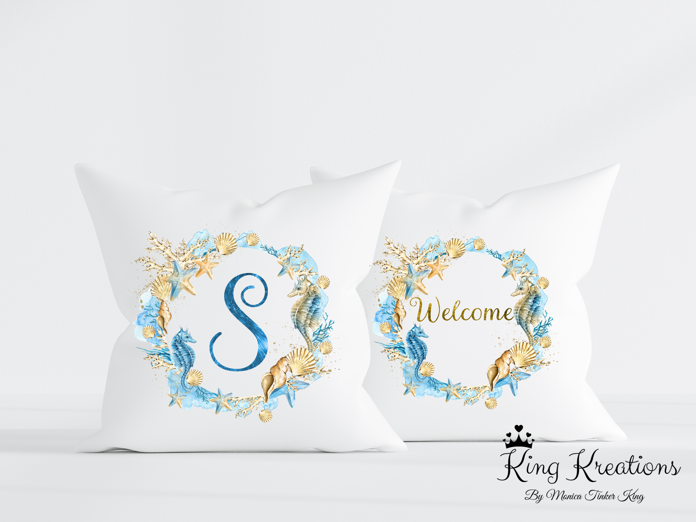 Coastal Accent Pillows, Personalized Coastal Accent Pillows, Beach House Accent