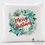 Thumbnail: Teal Christmas wreath on a white pillow cover, soft plush