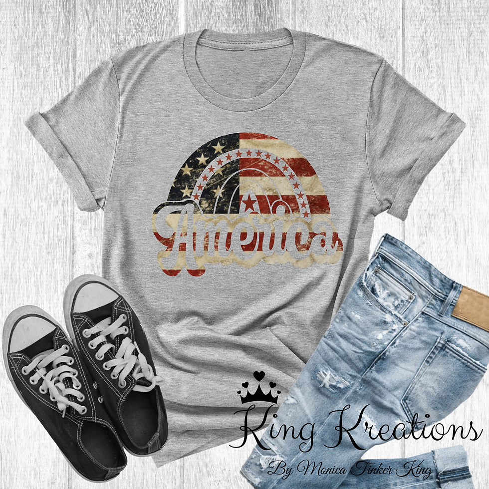 America, Vintage Rainbow  Adult T-shirt