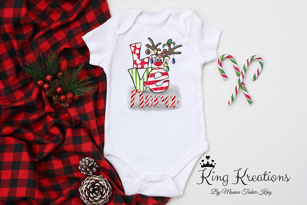 Love Reindeer Christmas Onesie for babies