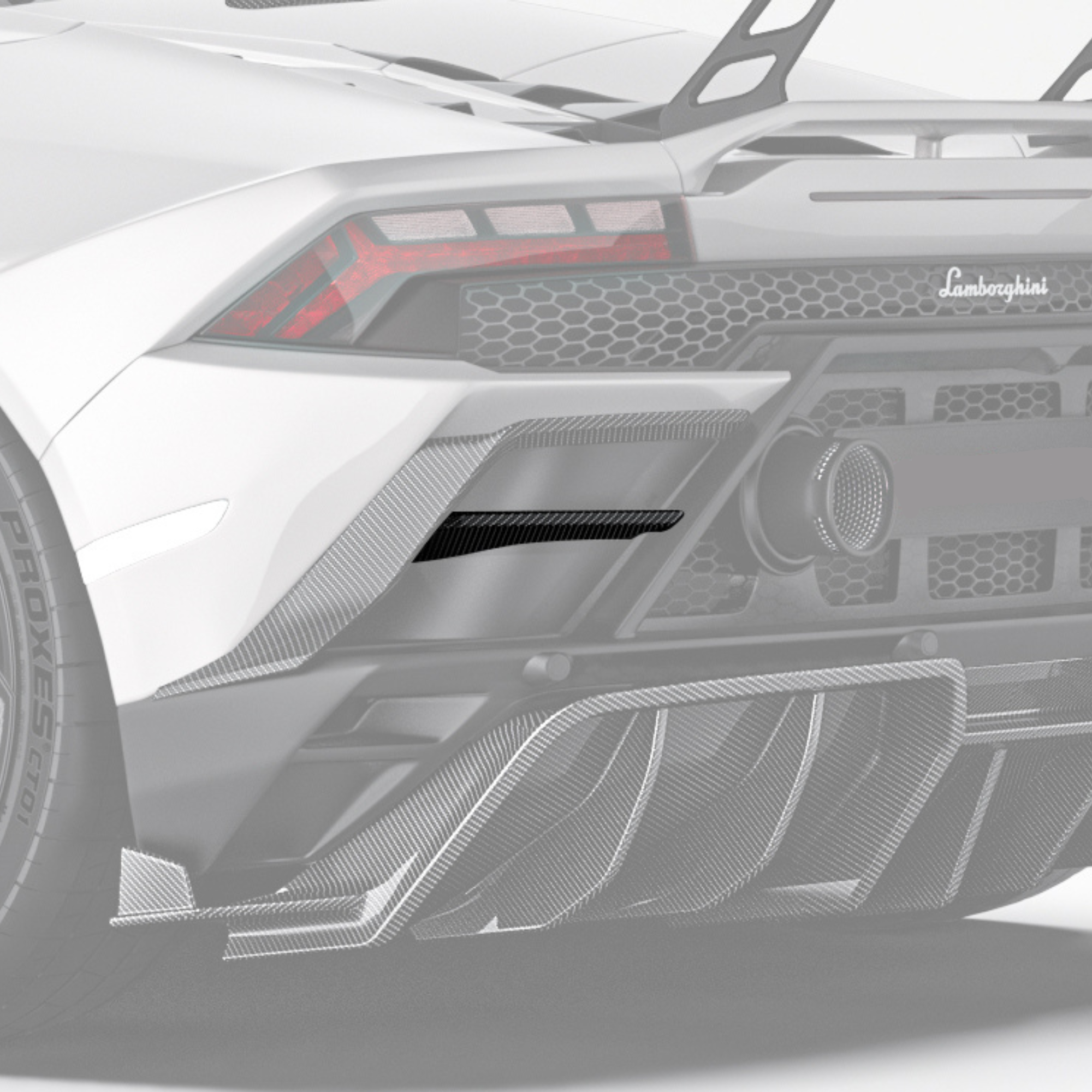 Lamborghini Huracan Evo Carbon Fiber Rear Bumper Trims