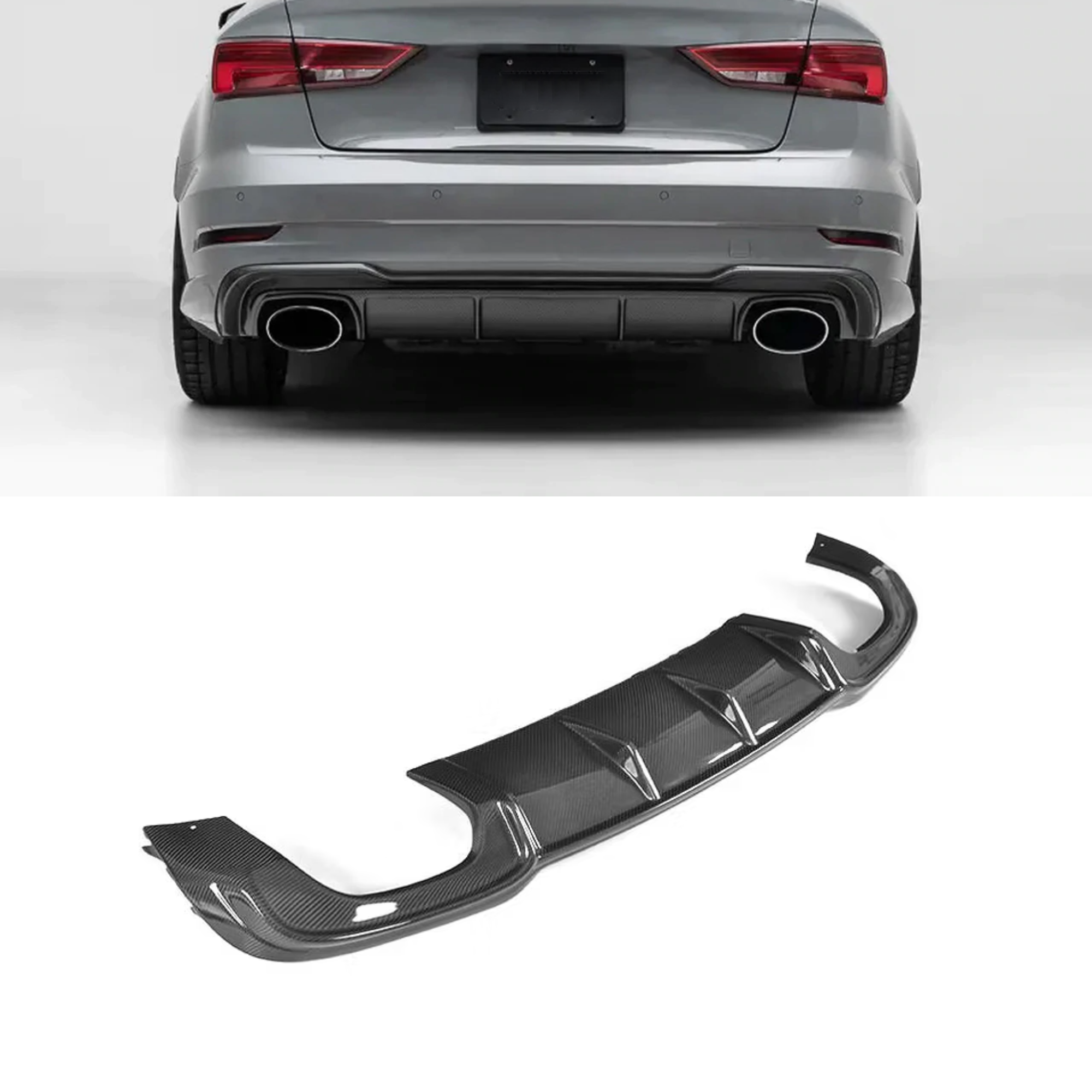 Audi A3/S3 8V.5 Carbon Fiber Rear Diffuser V1