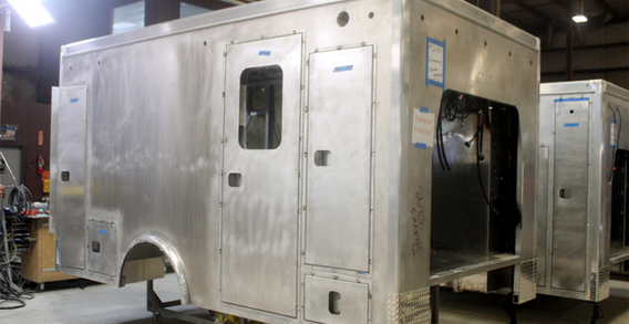 Front curbside corner view of Emanuel #2683 in welding and fabrication.