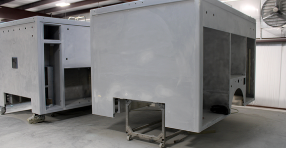 Front driver side corner view of Hwy. 58 #2569 in paint prep.