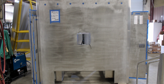 Front wall view of Colquitt #2686 in beginning welding and fabrication.