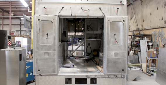 Rear wall view of Muskogee #2654 in welding and fabrication.
