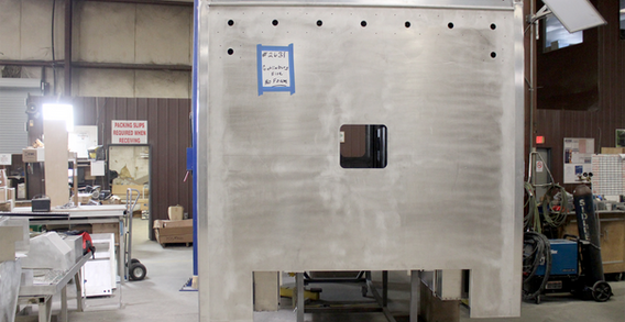 Front wall view if Gatlinburg Fire #2631 in welding and fabrication.