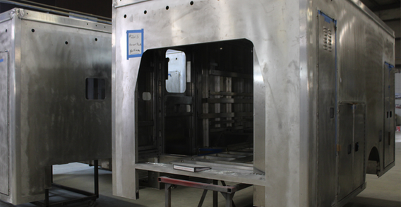 Front driver side corner view of Type III ambulance for Forest Park #2615 from Custom Truck and Body Works, Inc. in welding and fabrication.