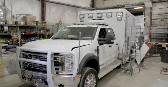 Front driver side corner view of UNC Health Rex #2641 in box prep.