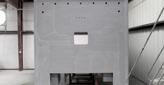 Front wall view of Type I ambulance for Atlantic #2610 from Custom Truck and Body Works, Inc.