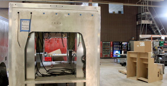 Front wall view of Muskogee #2657 in welding and fabrication.