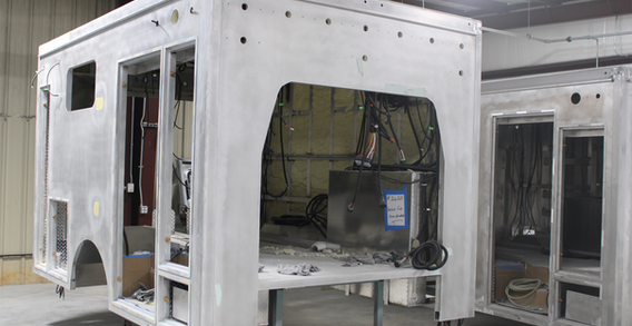 Front Curbside corner view of Sevier #2620 in paint and body prep.