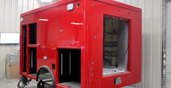 Rear driver side corner view of Cushing #2584 in mount prep.