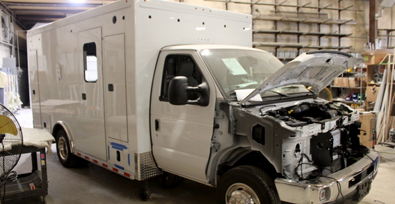 Front curbside corner view of Emanuel #2683 in box prep.