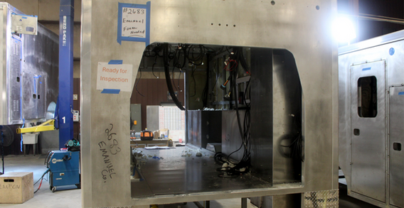 Front wall view of Emanuel #2683 in welding and fabrication.