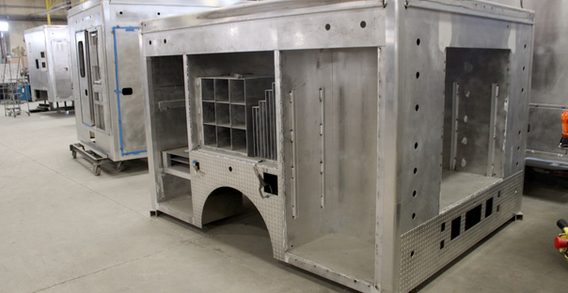 Rear driver side corner view of Aguadilla Paladius #2541 in welding and fabrication.