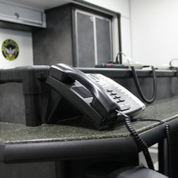 Telephone for a mobile command Unit