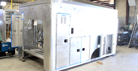 Front driver side corner view of Emanuel #2683 in beginning welding and fabrication.