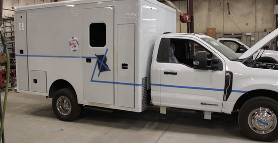 Side view of Screven #2660 Remount in mounting with painter tape for red.