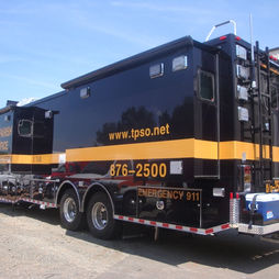 A rear view of Terrbonne Mobile Command Unit